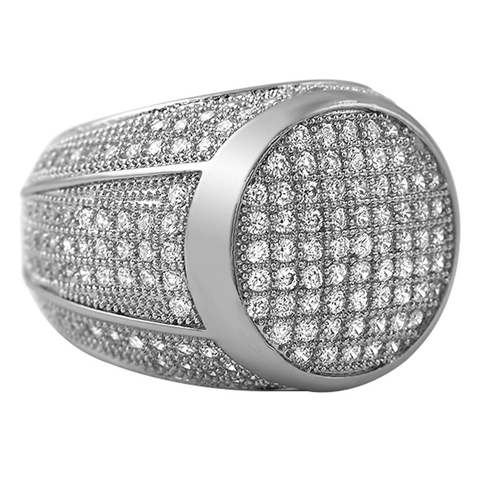 President Rhodium CZ Bling Bling Ring 7 HipHopBling