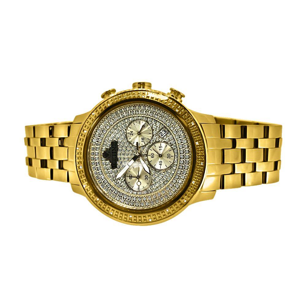 Prince IceTime Watch .15cttw Diamond IP Gold HipHopBling