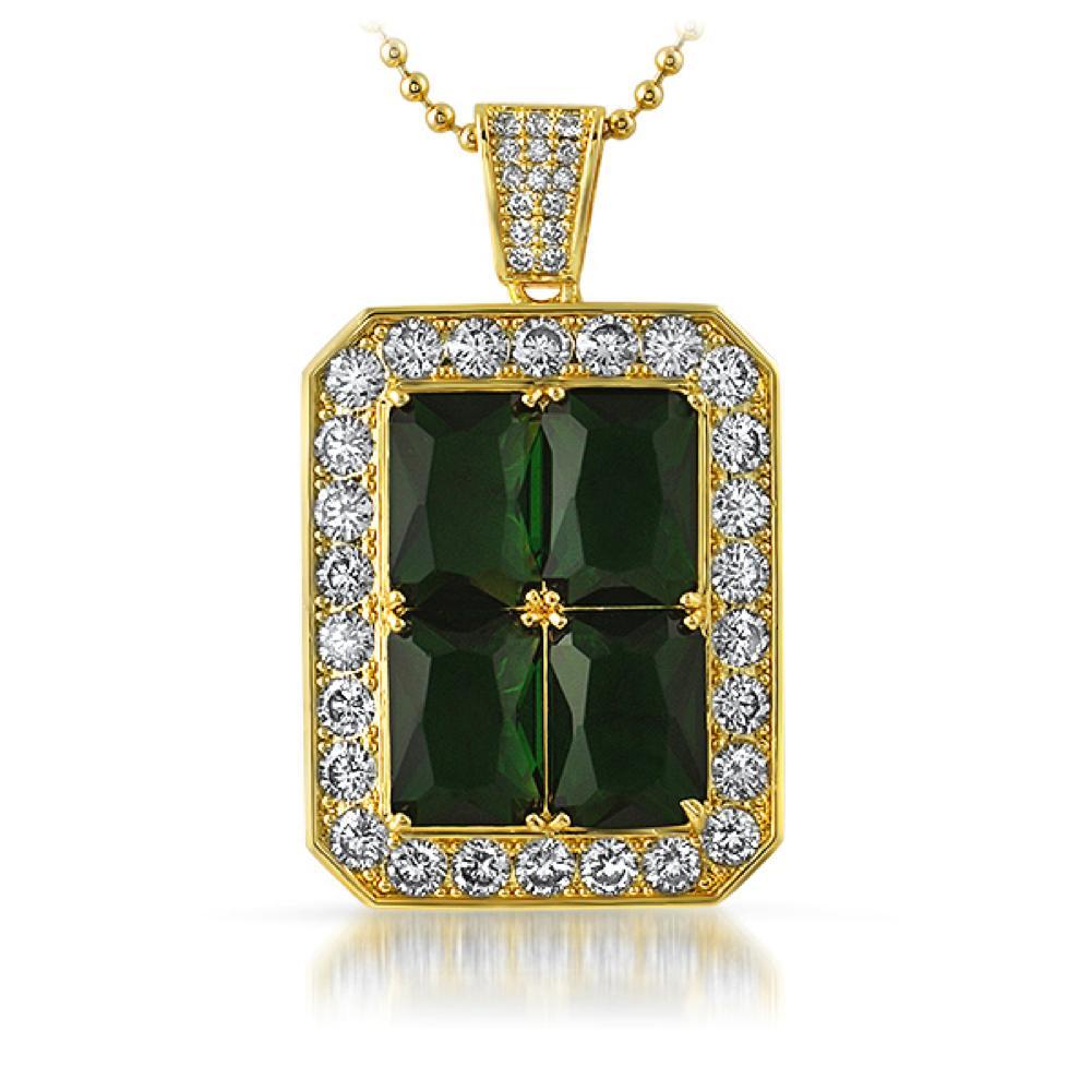Quad Lab Emerald Green Bling Bling Pendant HipHopBling