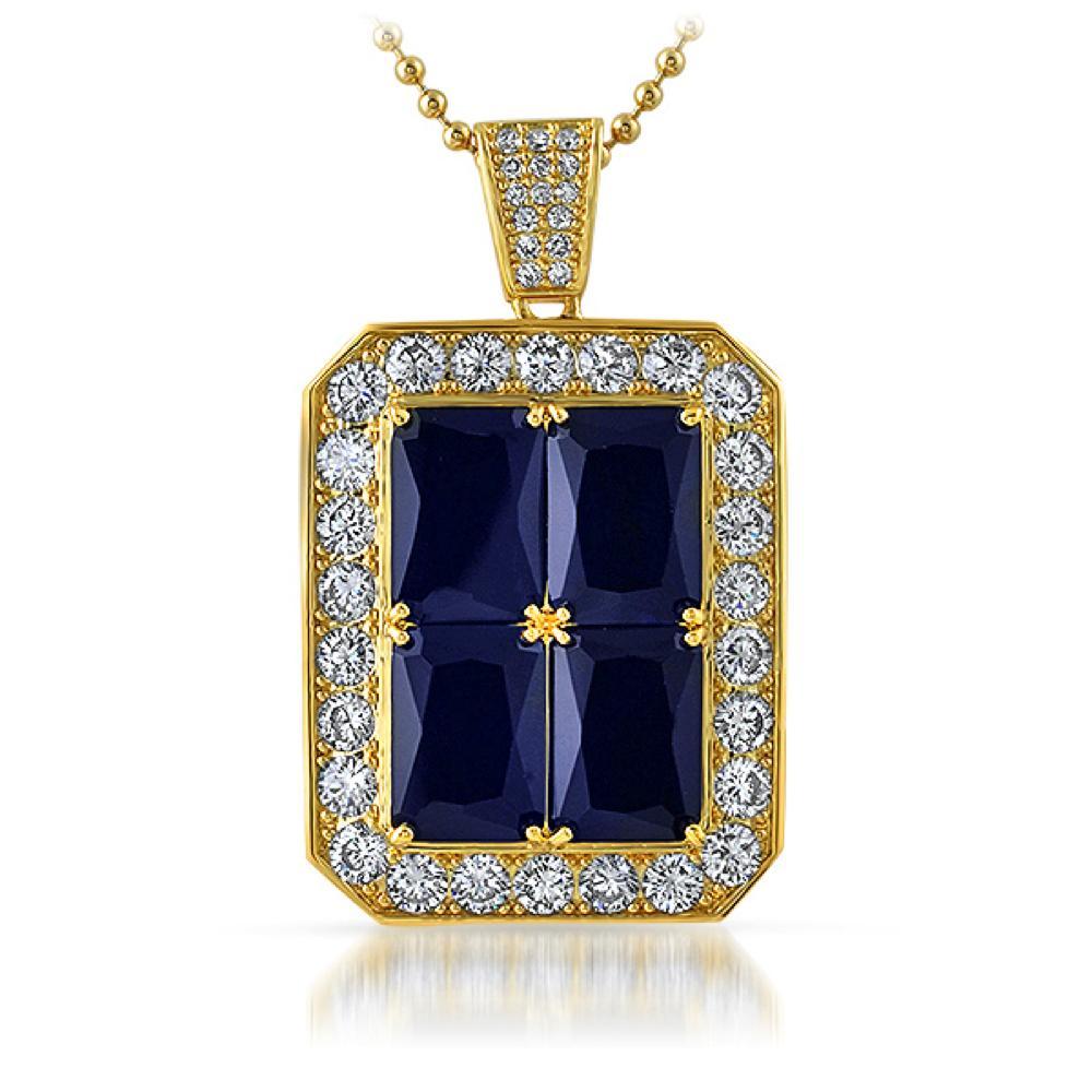 Quad Lab Sapphire Blue Bling Bling Pendant Pendant Only HipHopBling