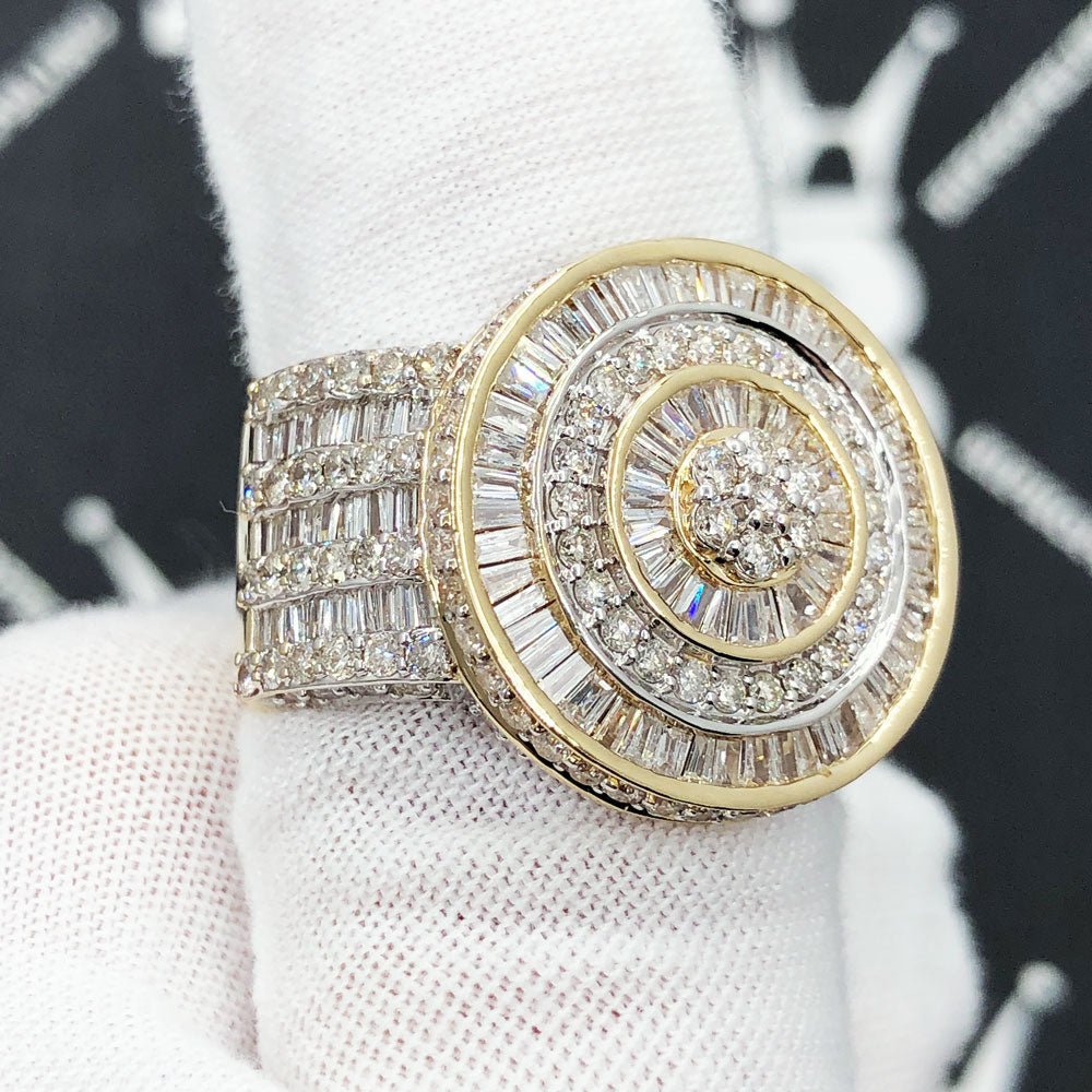 Radiant Baguette 3.77cttw Diamond Ring 10K Yellow Gold HipHopBling