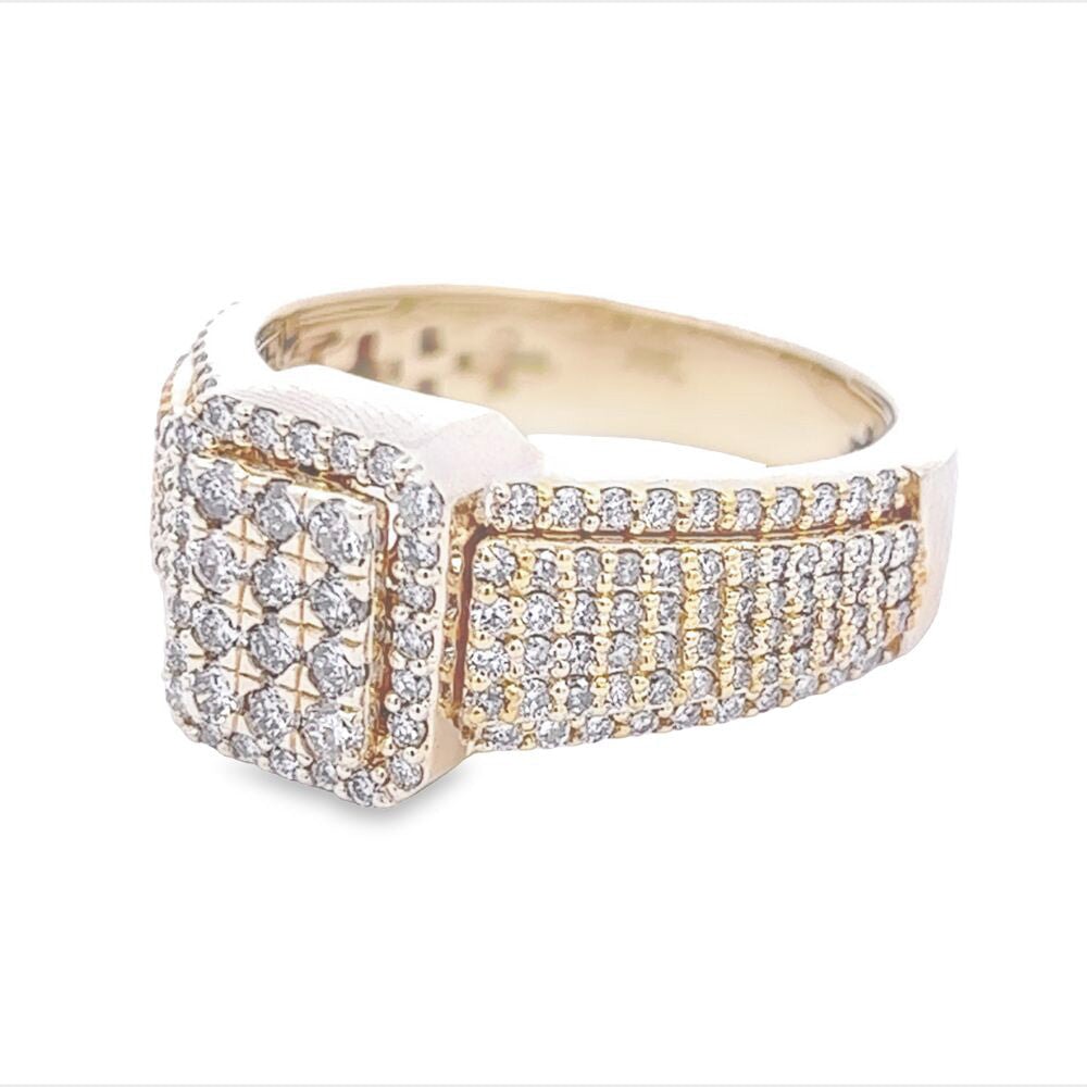Raised Cushion Diamond Ring 1.60cttw 10K Gold HipHopBling