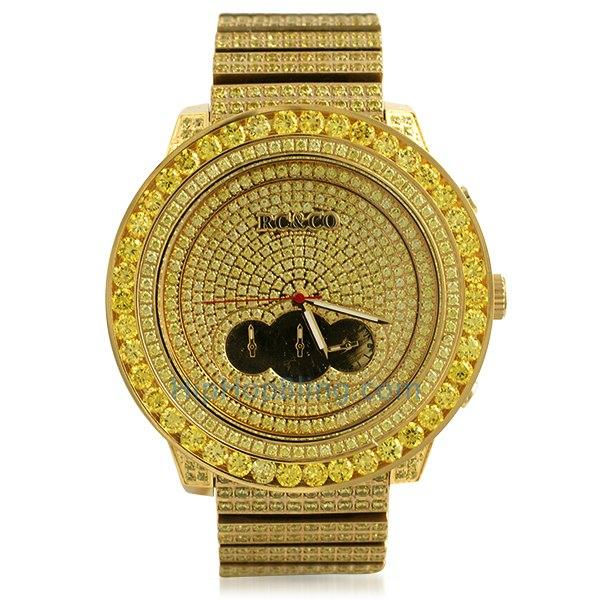 RC&Co Lemonade CZ Big Bezel Hip Hop Watch HipHopBling