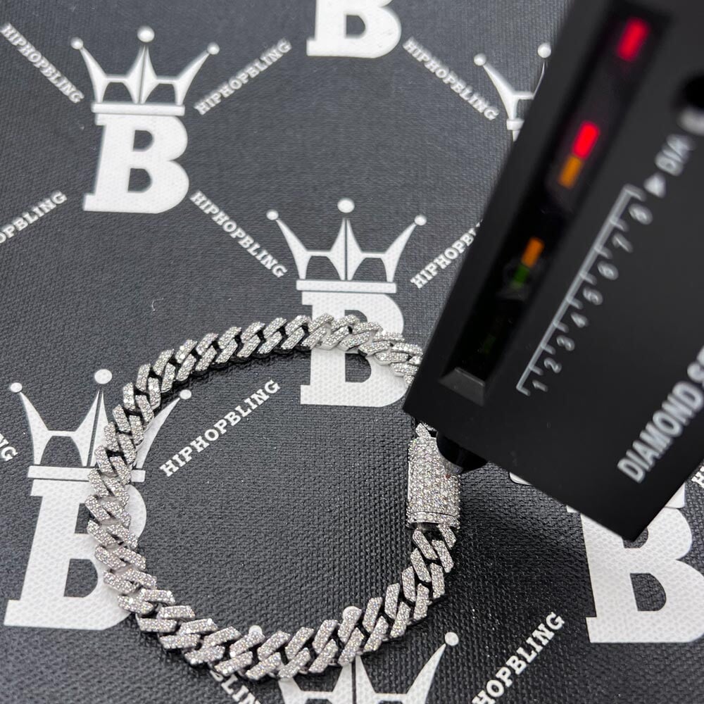 Real Diamond Cuban Bracelet 8MM Sharp Links 10K Yellow or White Gold 10K White Gold 8" Bracelet HipHopBling