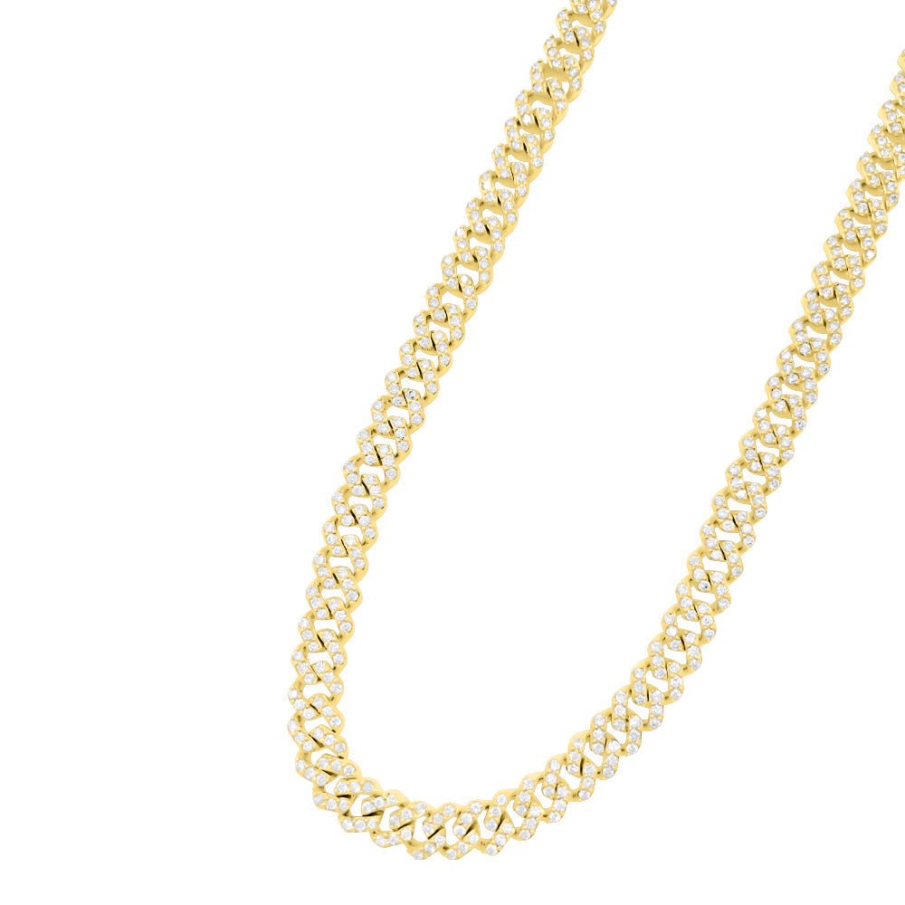 Real Diamond Cuban Chain 6MM 10K Yellow or White Gold 10K White Gold 22" HipHopBling