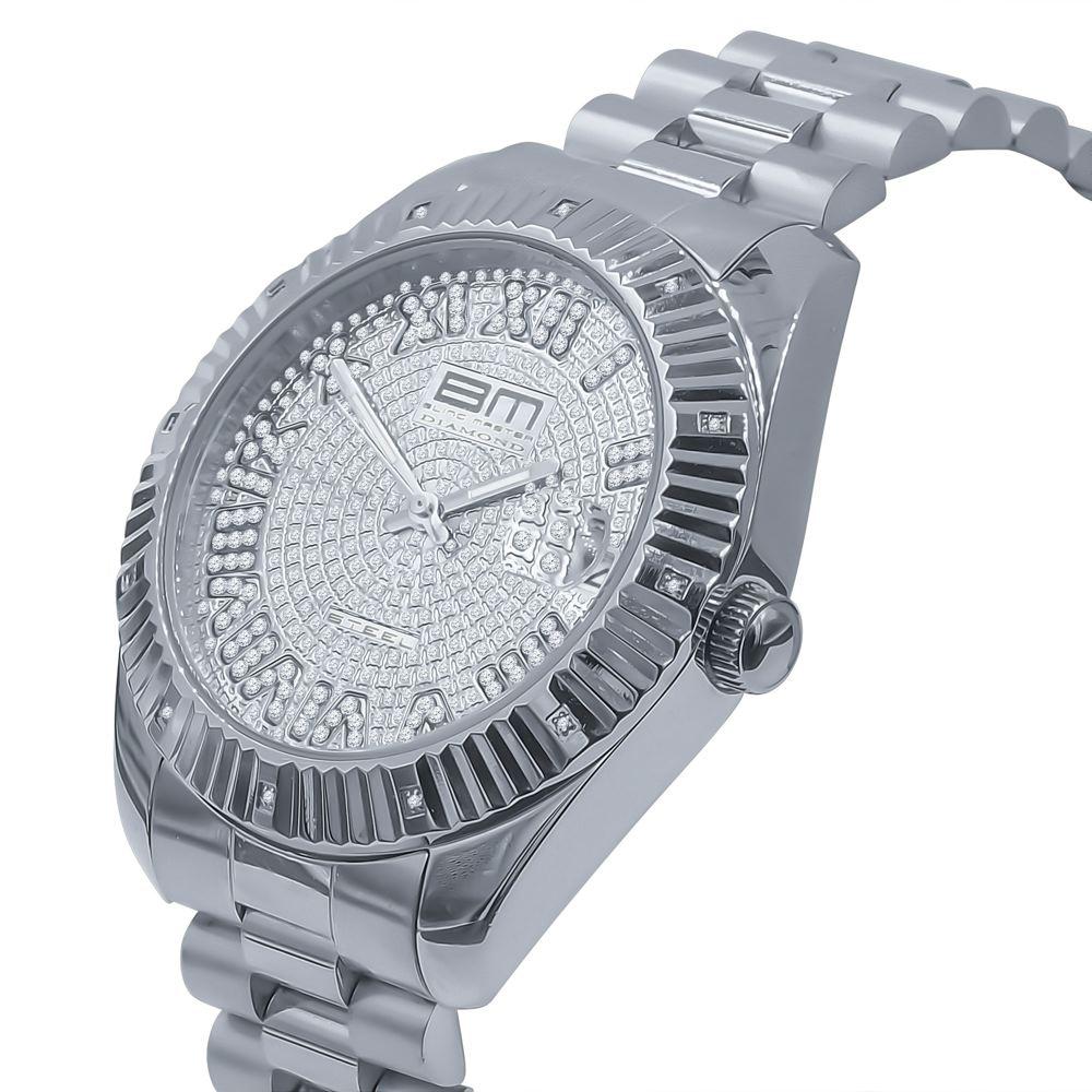 Real Diamond Hip Hop Dress Watch White Gold HipHopBling