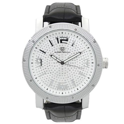 Real Diamond Super Techno Watch .10cttw HipHopBling