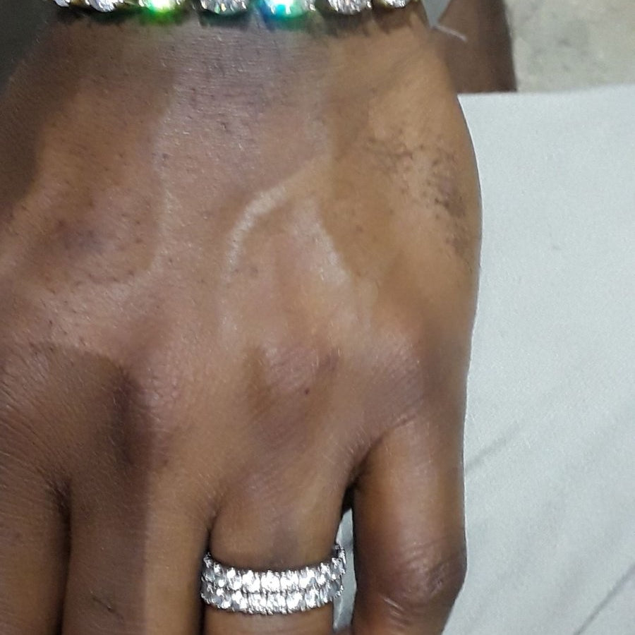 Rhodium Eternity 3MM CZ Bling Bling Ring 6 HipHopBling