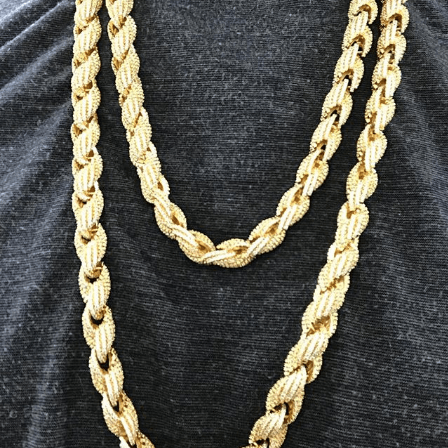 Rope CZ Bling Bling Chain 10MM Yellow Gold 18" HipHopBling