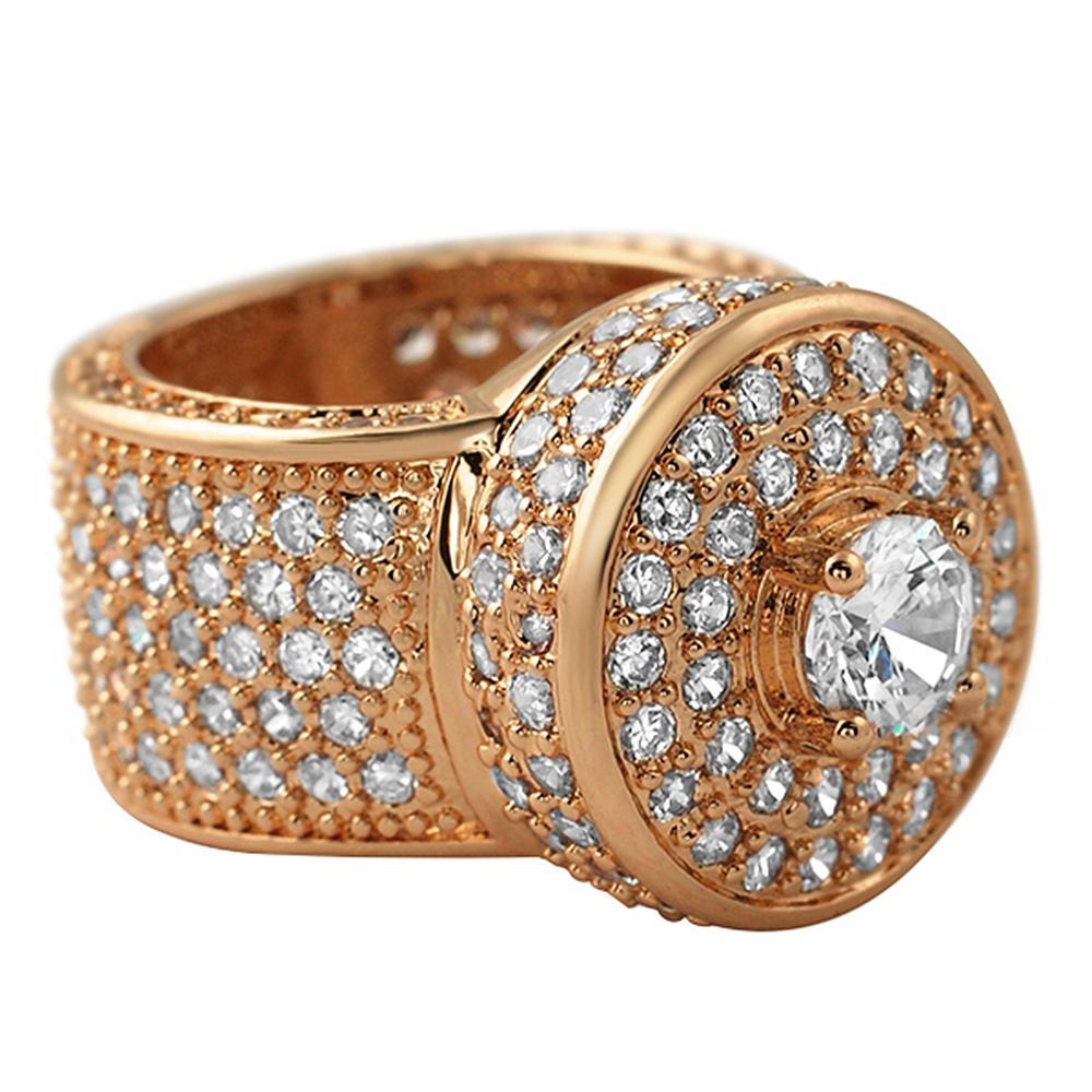 Rose Gold Bling Bling Cluster Ring 7 HipHopBling
