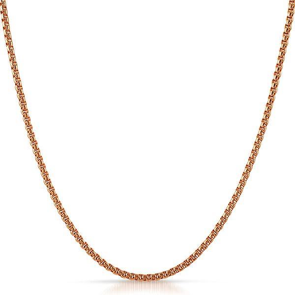 Rounded Box Chain Rose Gold Stainless Steel HipHopBling