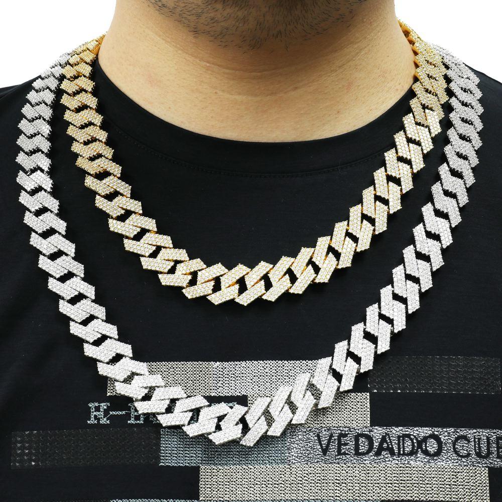 Sharp 19MM Cuban Iced Out Chain White Gold 20" HipHopBling