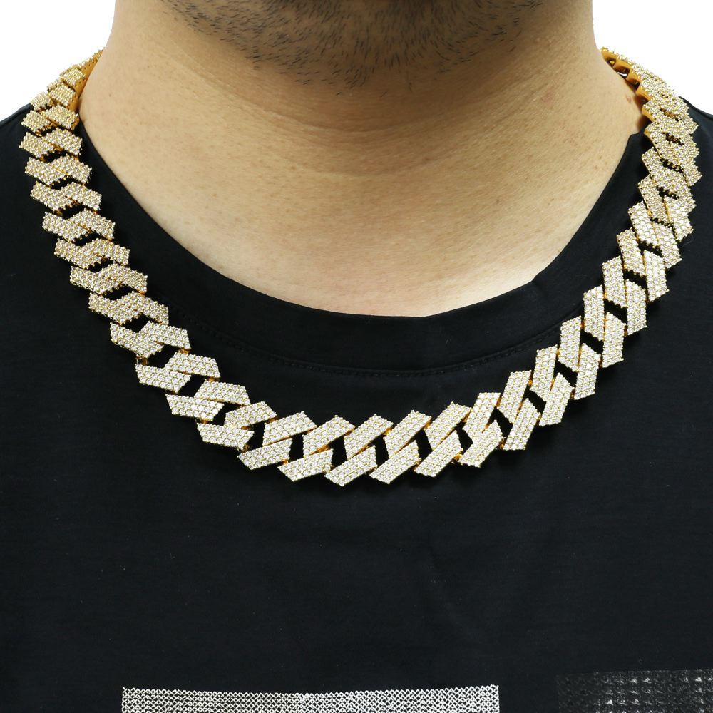 Sharp 19MM Cuban Iced Out Chain White Gold 20" HipHopBling