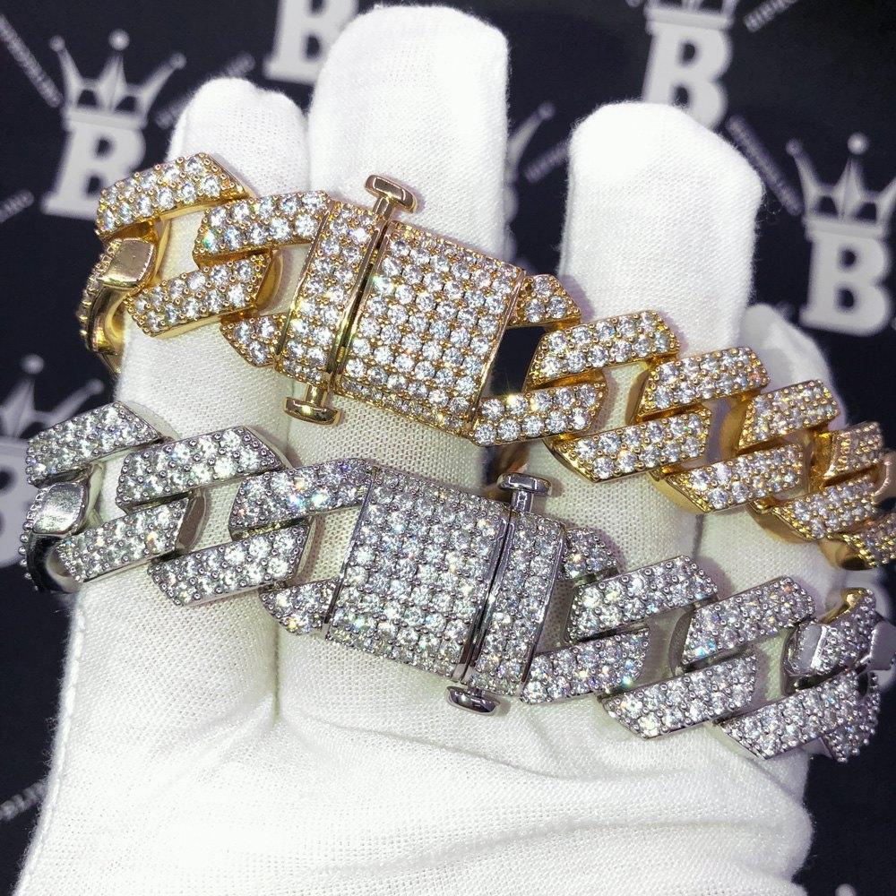 Sharp Cuban Link Hip Hop Bling Bling 20MM Bracelet Yellow Gold 7" HipHopBling