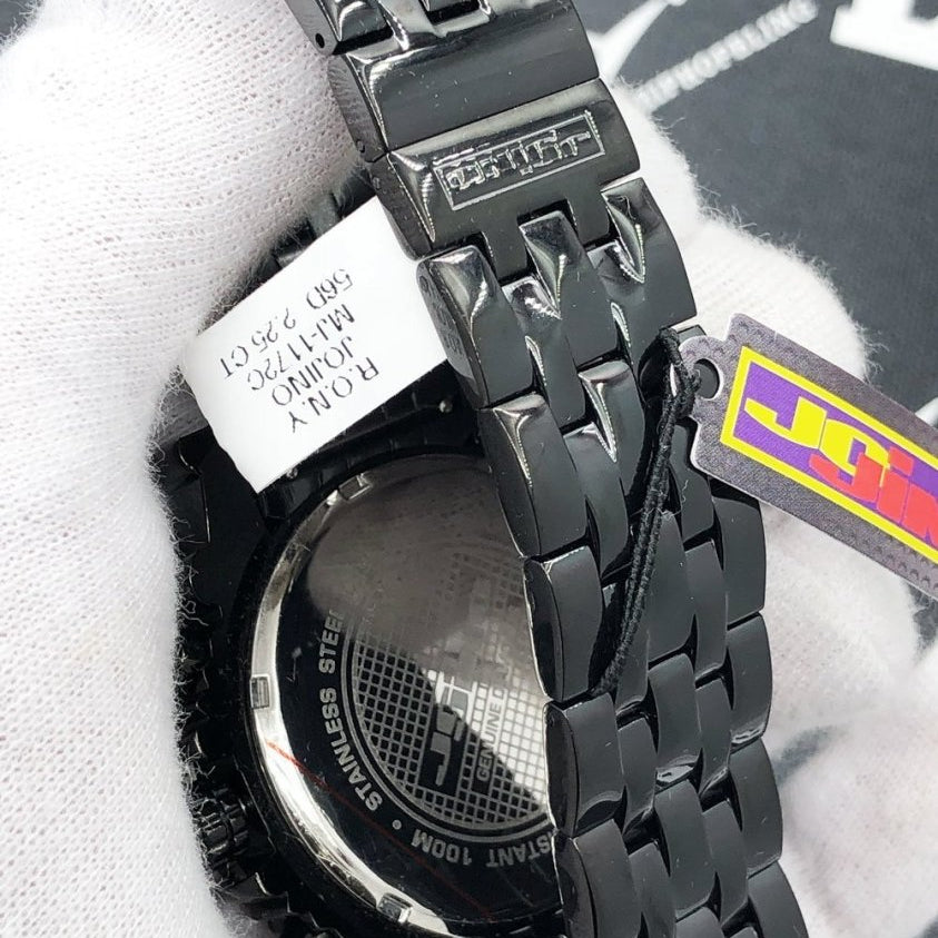 Silver Dial Classic 2.25 Carat Black Diamond Hip Hop Watch JoJino HipHopBling