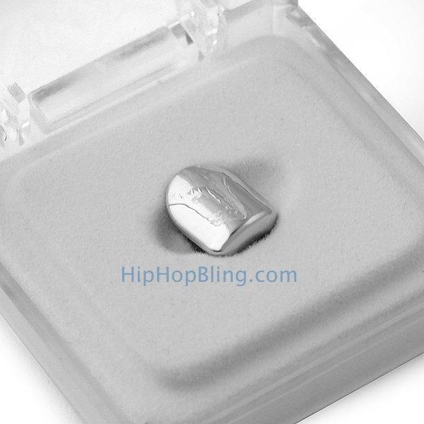 Silver Single Tooth Cap Grillz HipHopBling