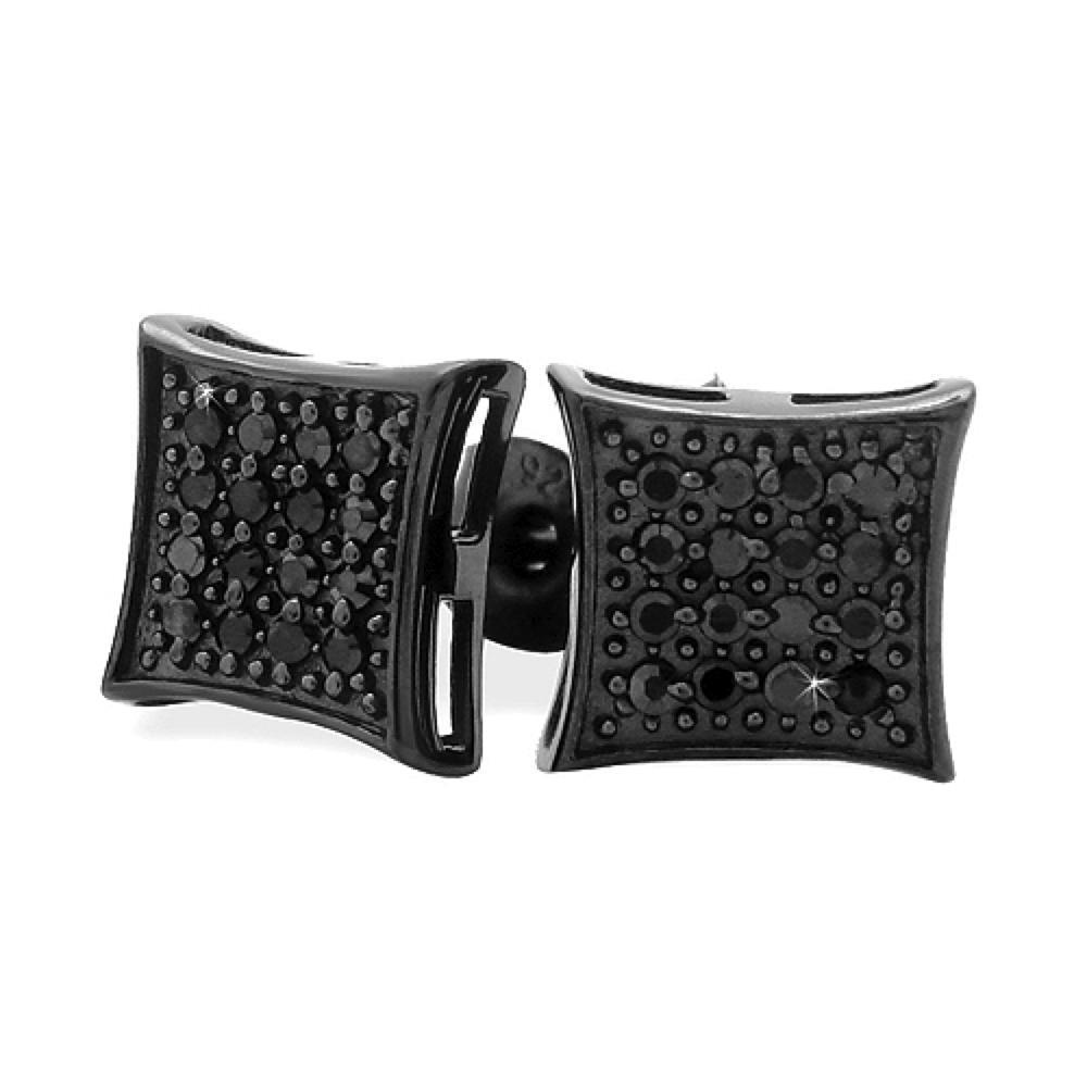 Small Kite CZ Micro Pave Iced Out Earrings .925 Silver HipHopBling