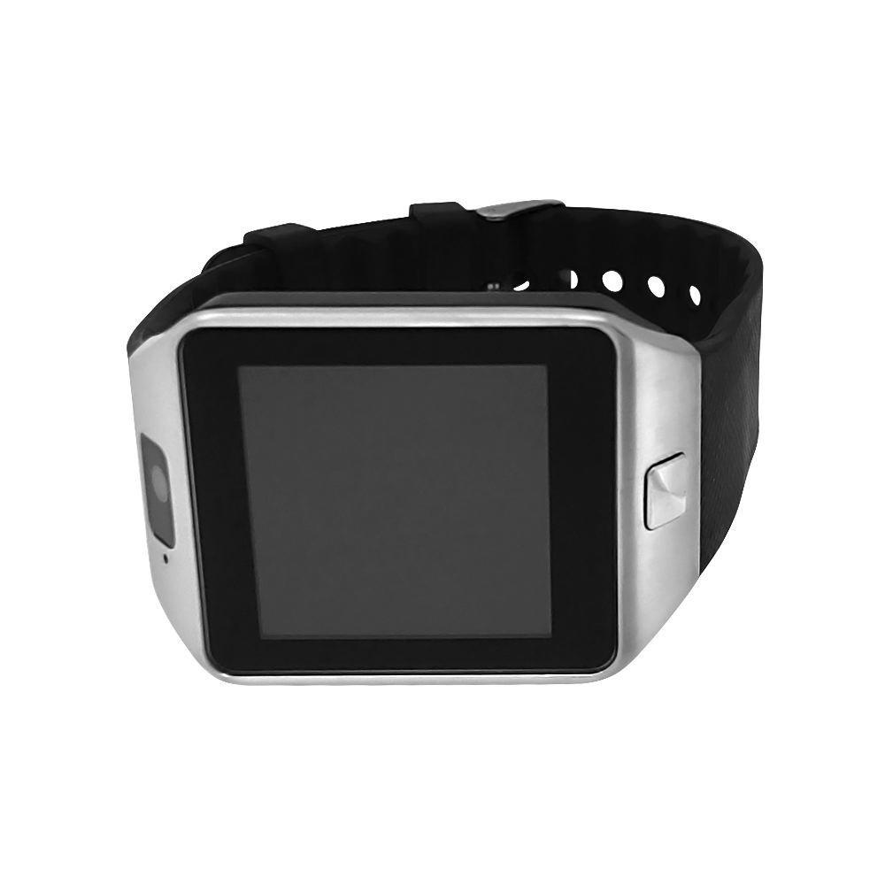 Smart Watch Silver Case Black Band HipHopBling