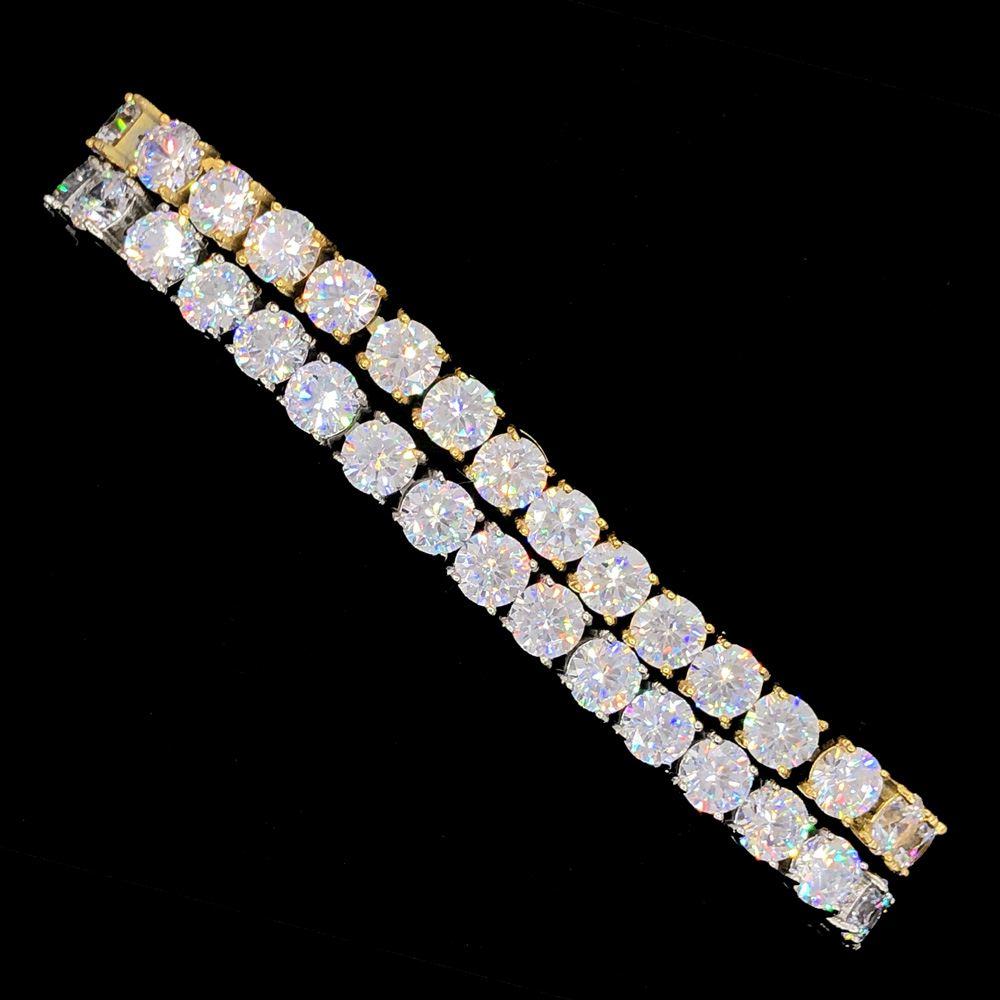Stainless Steel VVS Iced Out Tennis Bracelet 8MM White Gold 7" HipHopBling
