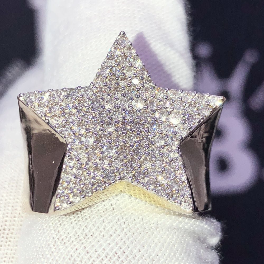 Star 1.23cttw Diamond Ring 10K Yellow Gold HipHopBling