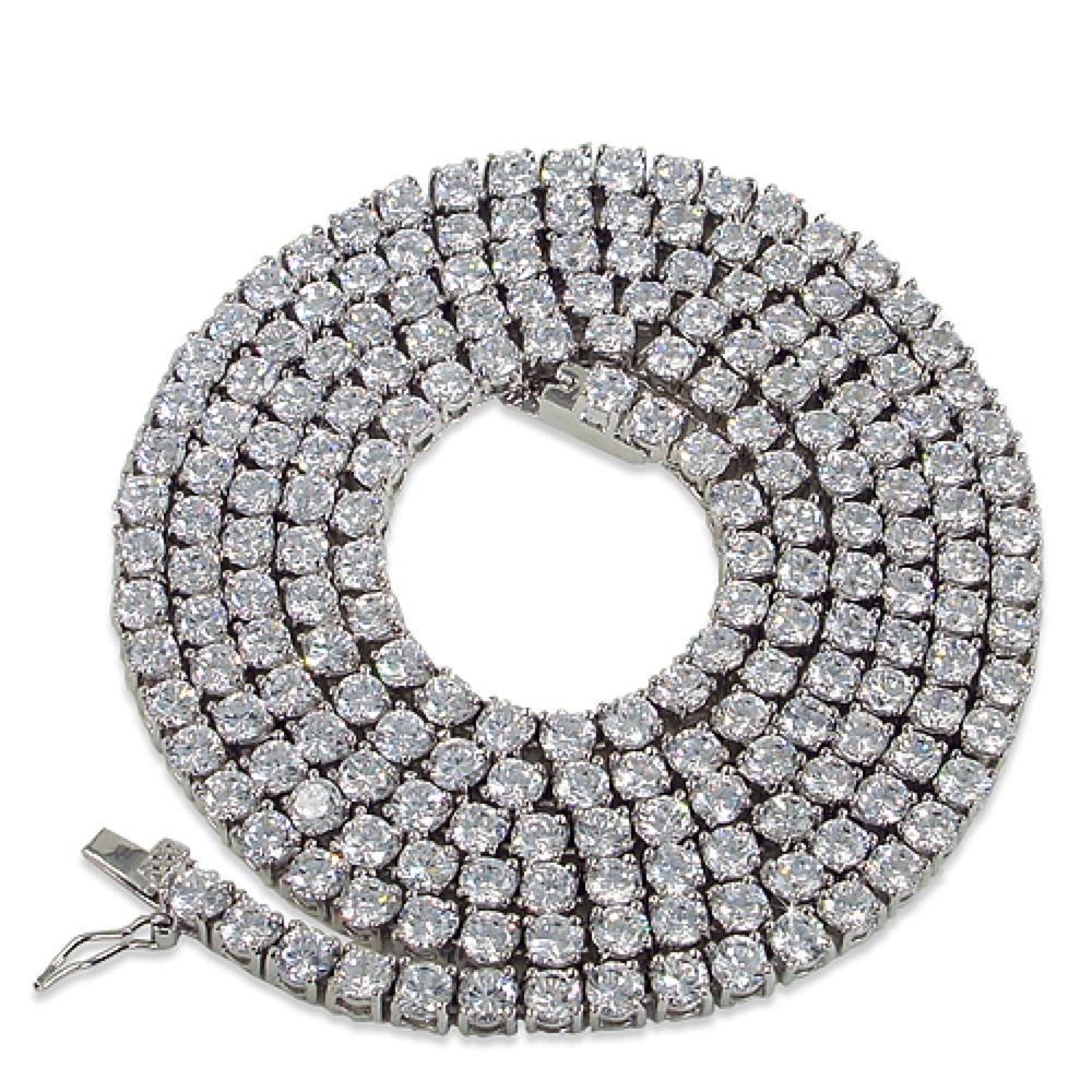 Stay Shining Best Quality Stainless Steel 1 Row 4MM CZ Tennis Chain 16" HipHopBling