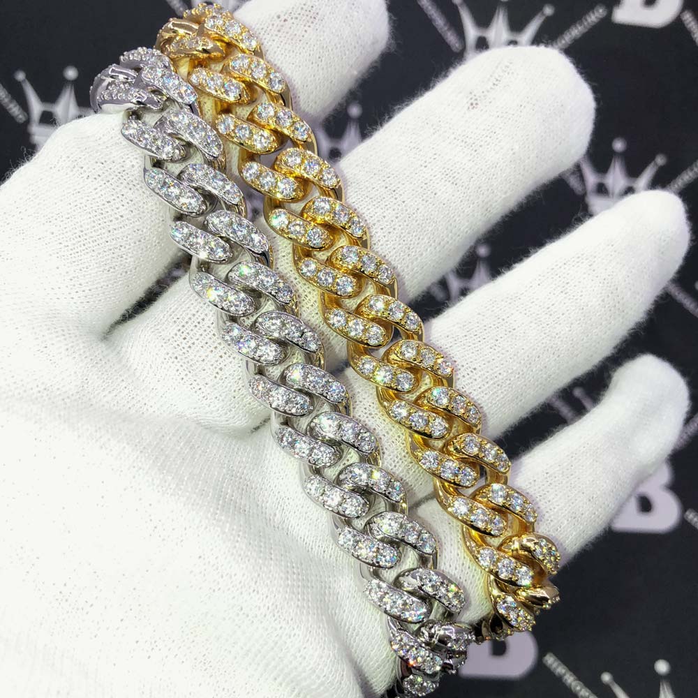 Tennis Cuban Link CZ Hip Hop Bling Bling Chain Yellow Gold 18" HipHopBling