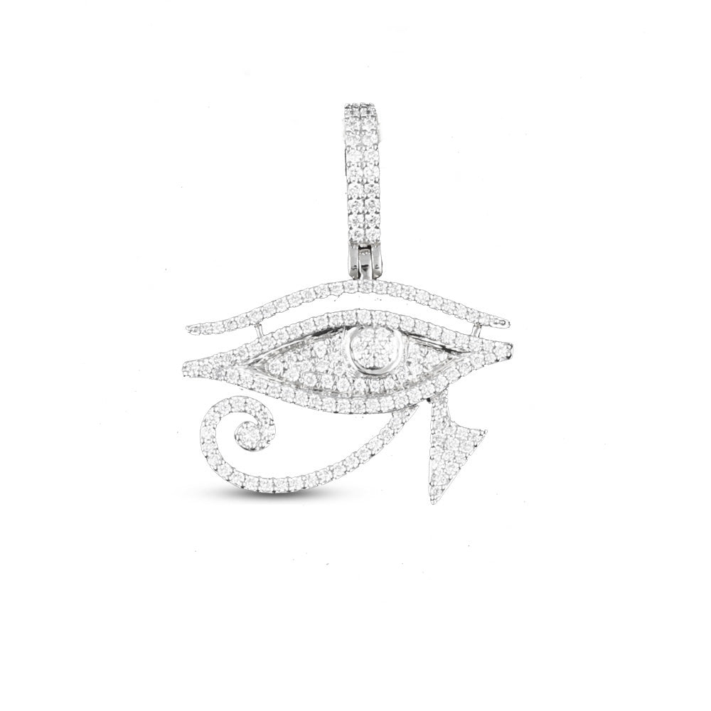 The Eye of Ra Diamond Pendant .90cttw 10K White Gold HipHopBling