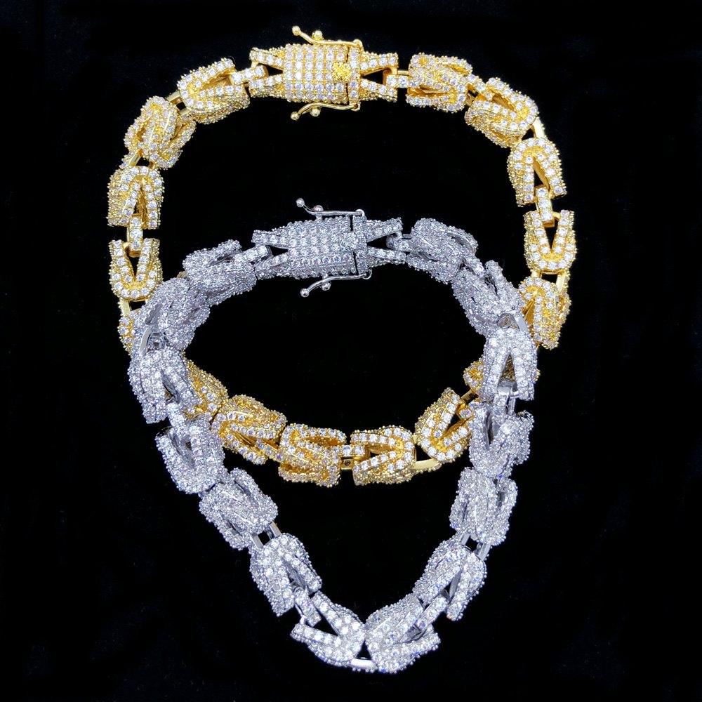 Turkish 3D Link Hip Hop Bling Bling Bracelet White Gold 7" HipHopBling