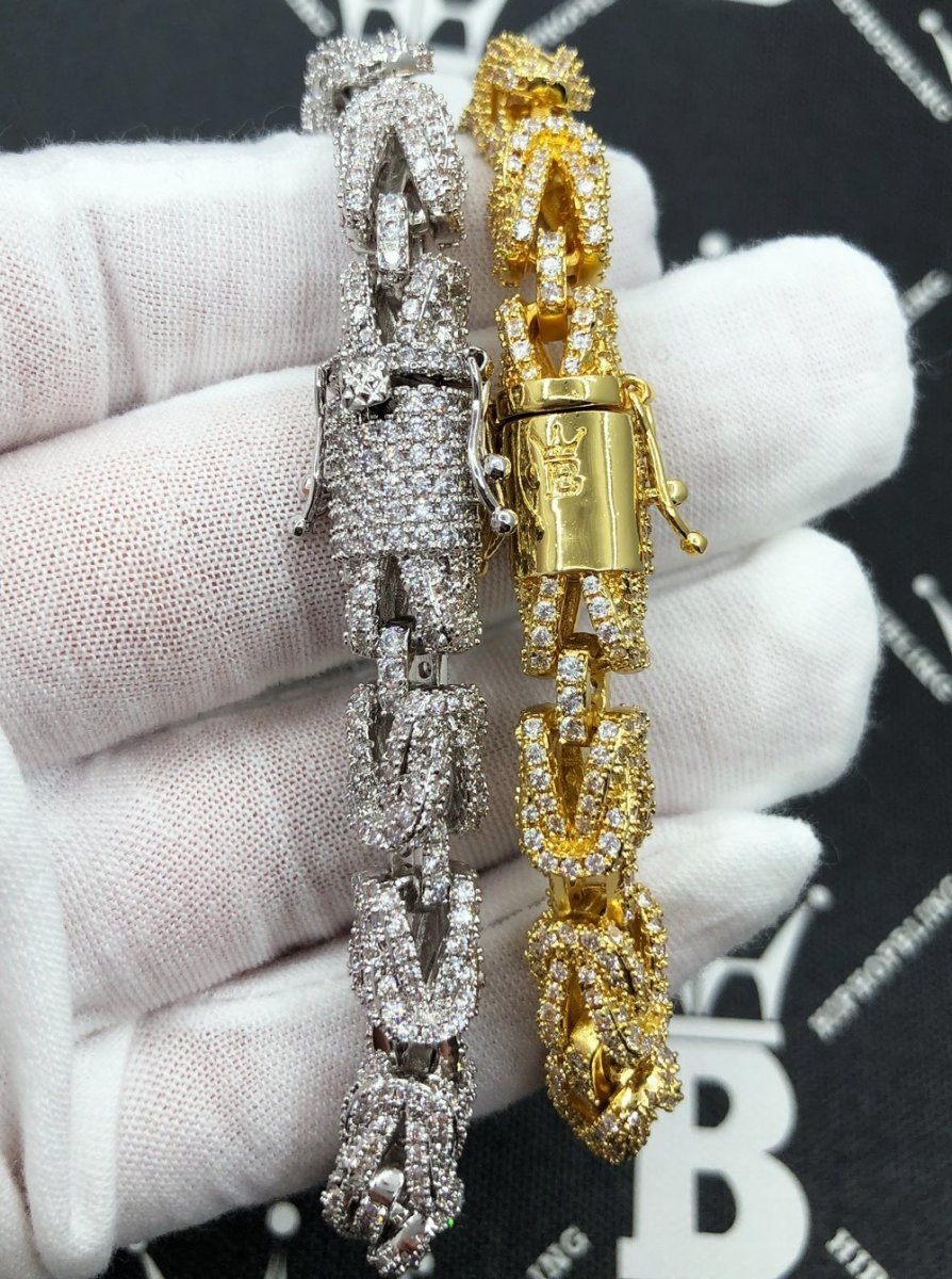 Turkish 3D Link Hip Hop Bling Bling Bracelet Yellow Gold 7" HipHopBling