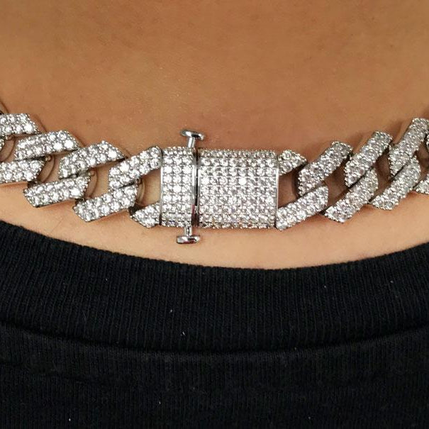 Turkish Cuban Bling Bling Chain 14MM White / Yellow Gold Yellow Gold 18" HipHopBling