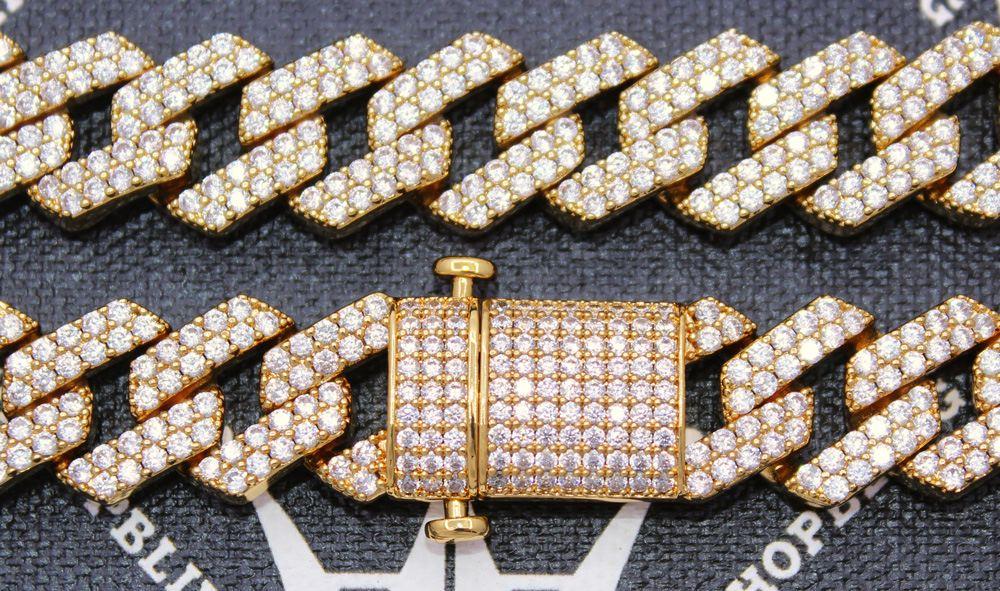 Turkish Cuban Bling Bling Chain 14MM White / Yellow Gold Yellow Gold 18" HipHopBling