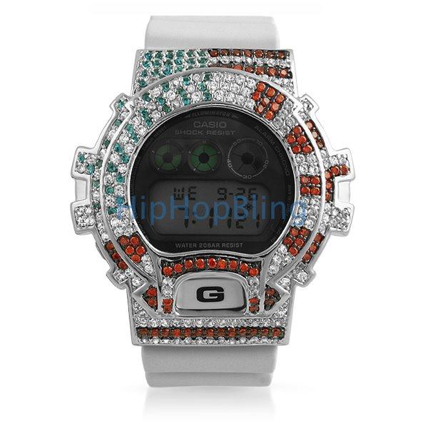USA Flag Patriotic Custom Bling G Shock Watch HipHopBling