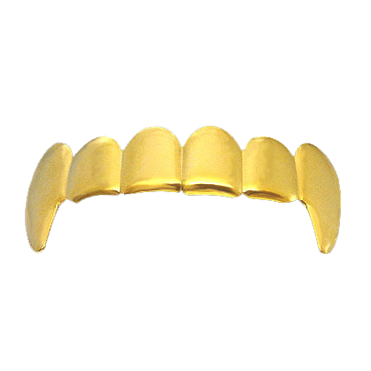 Vampire Fang Gold Grillz Top HipHopBling