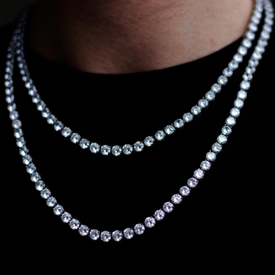 VVS Tennis Chain White Gold 4MM 16" HipHopBling