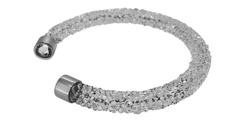 White Crystals Jelly Bling Bracelet HipHopBling
