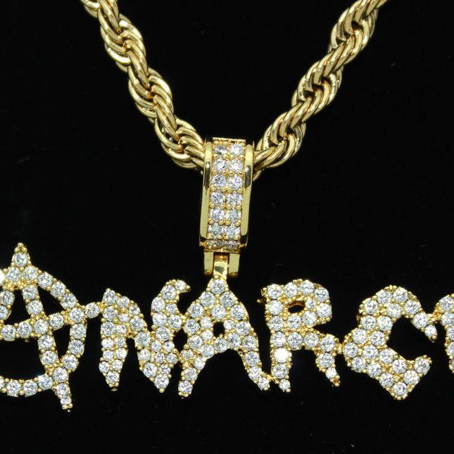Xanarchy Iced Out Official Pendant & Chain | Lil Xan Yellow Gold HipHopBling