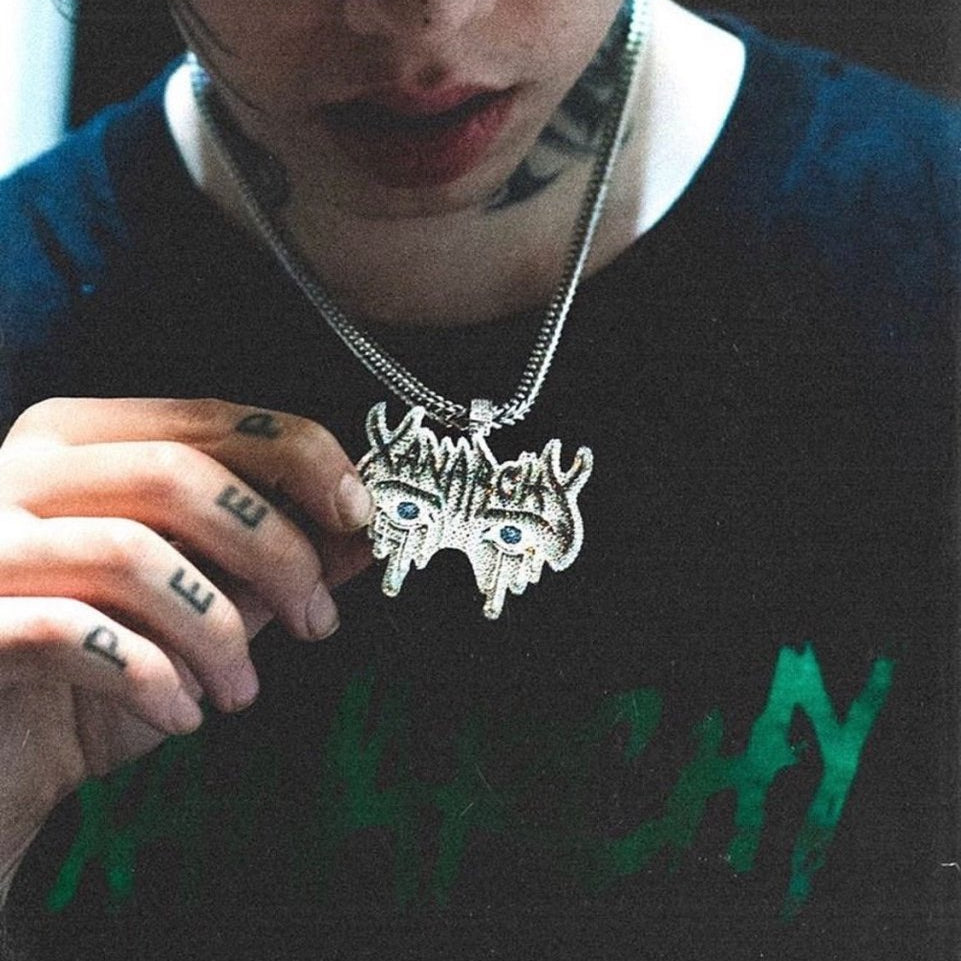 Xanarchy Lil Xan Face Official Pendant | .925 Silver .925 SILVER / YELLOW GOLD HipHopBling
