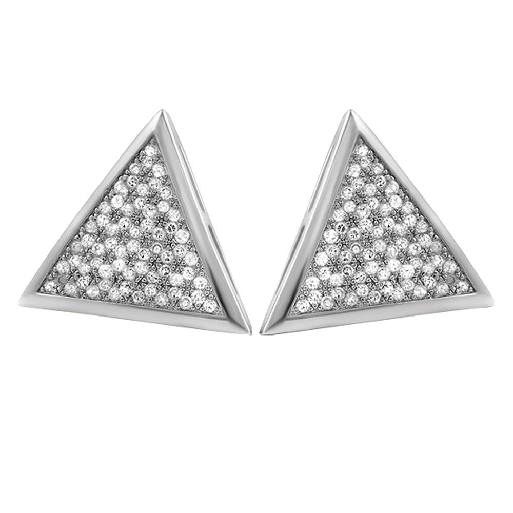 XL Triangle CZ Micro Pave Iced Out Earrings HipHopBling