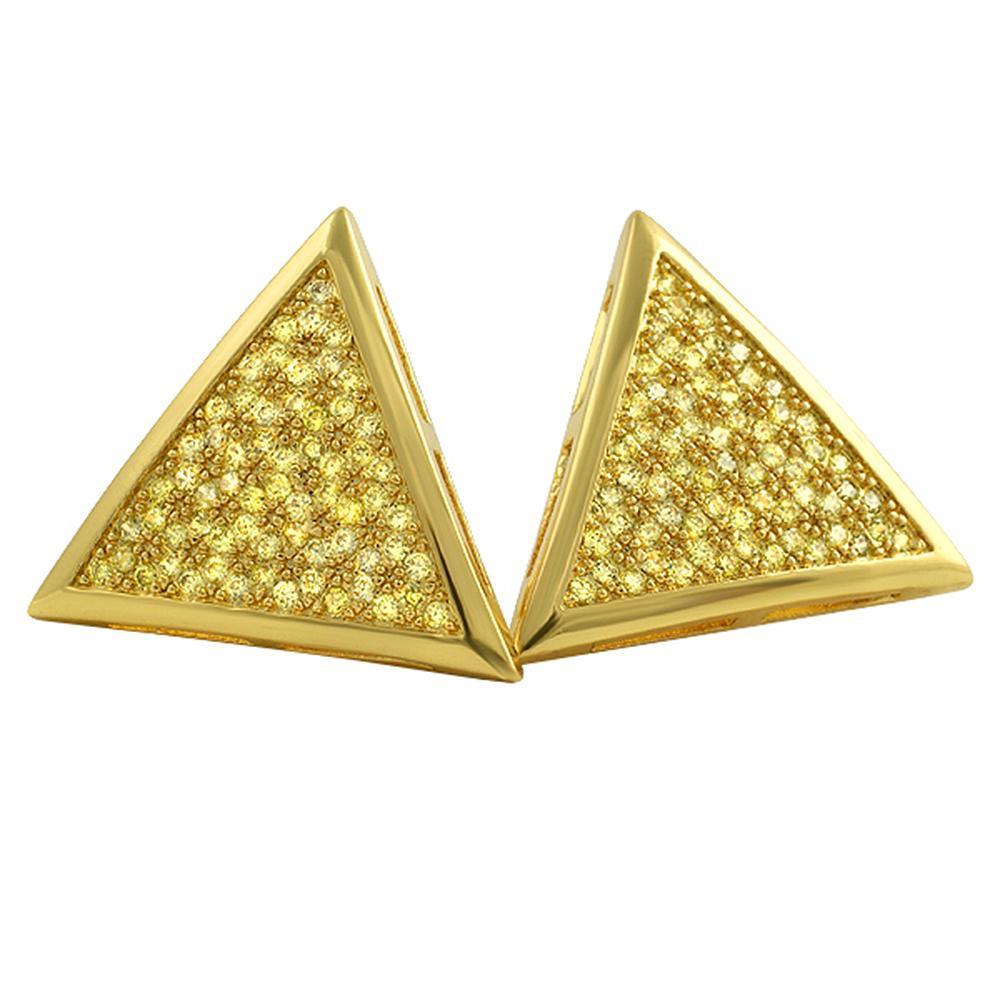 Xl Triangle Lemonade CZ Bling Bling Earrings HipHopBling
