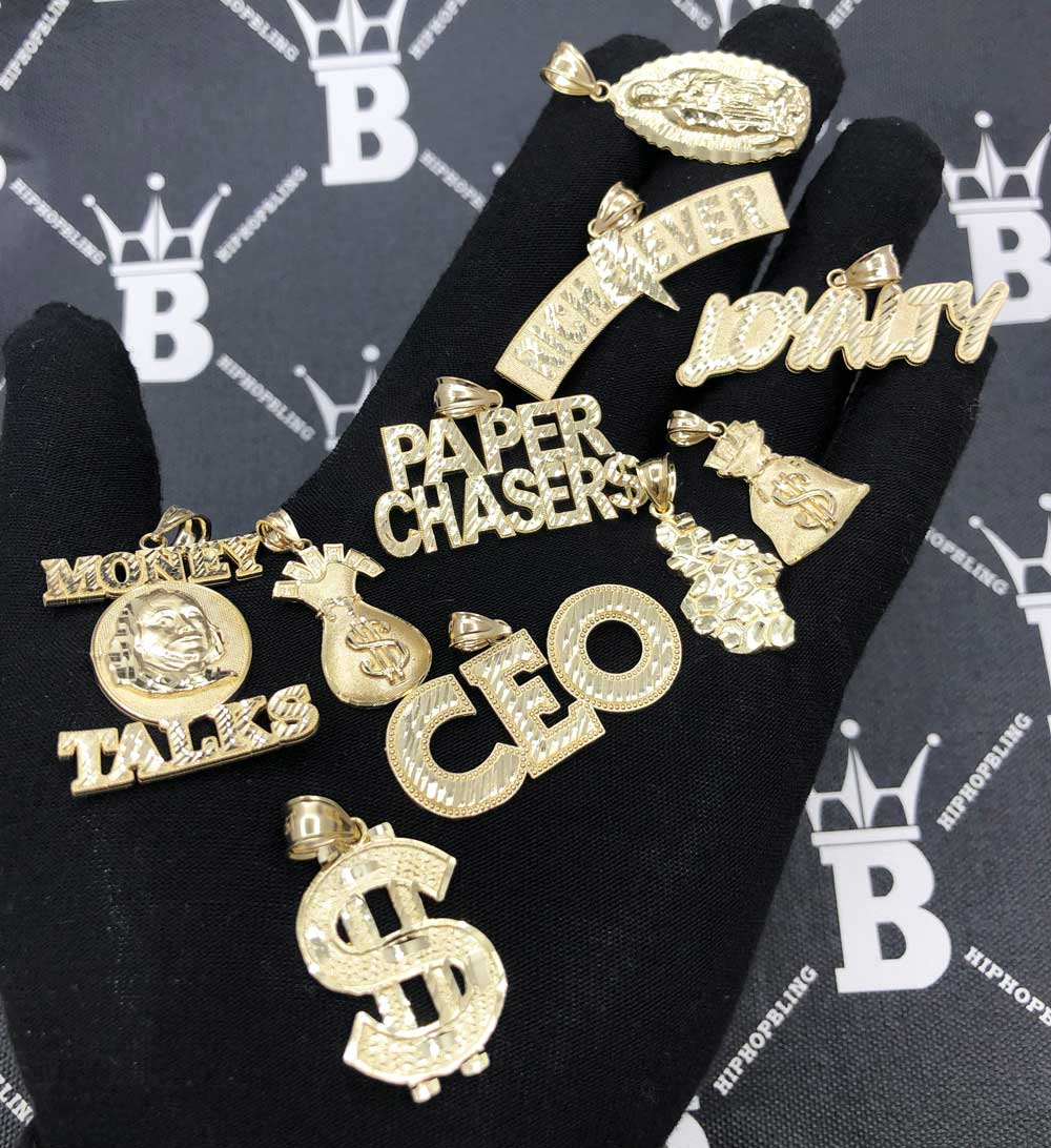 10K Gold No Stone Pendants - HipHopBling