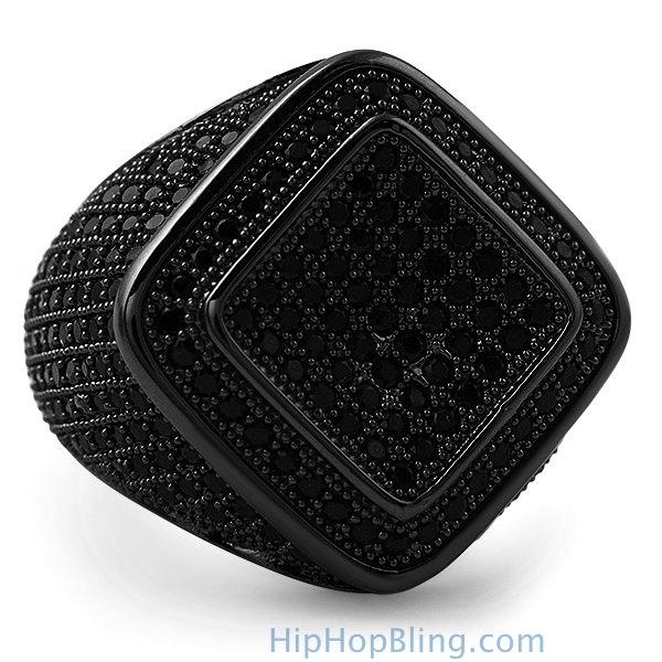 Black Bling Bling Rings - HipHopBling