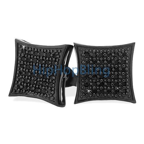 Black on Black .925 Micro Pave CZ Earrings - HipHopBling