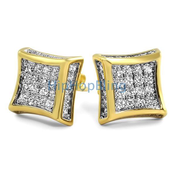 Custom Gold Micro Pave Earrings - HipHopBling