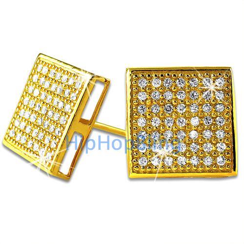 Gold Vermeil .925 CZ Earrings - HipHopBling