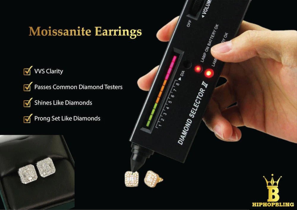 Iced Out Moissanite Earrings - HipHopBling