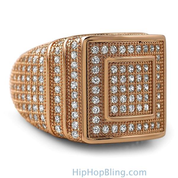 Rose Bling Bling Rings - HipHopBling