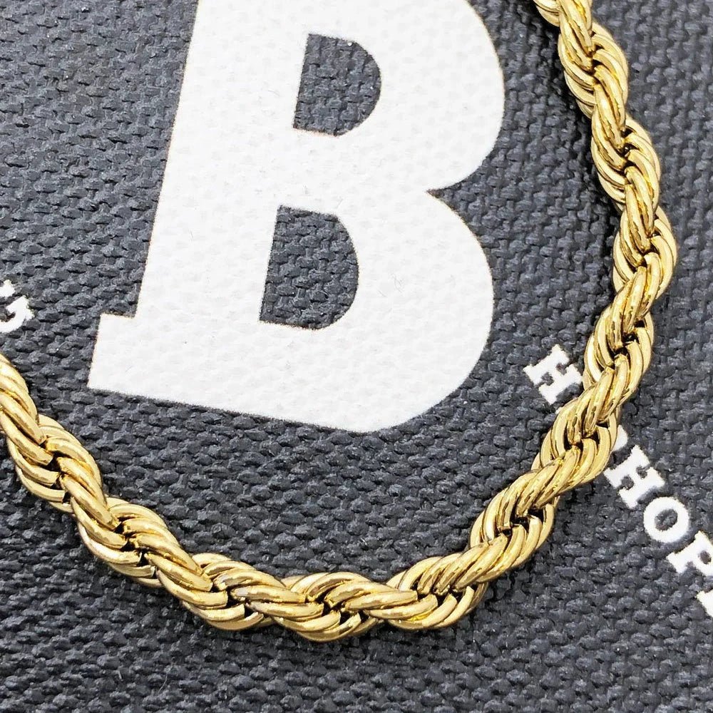 [$1] Gold Chain Necklaces 4MM Rope 18 IN No Pendant: FREE Chain Only HipHopBling