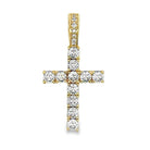[$1] Gold Chain Necklaces 4MM Rope 18 IN Tennis Cross CZ Iced Out Pendant ($119 VALUE) Just $19.99 [BEST SELLER] HipHopBling