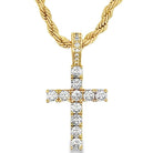 [$1] Gold Chain Necklaces 4MM Rope 18 IN Tennis Cross CZ Iced Out Pendant ($119 VALUE) Just $19.99 [BEST SELLER] HipHopBling