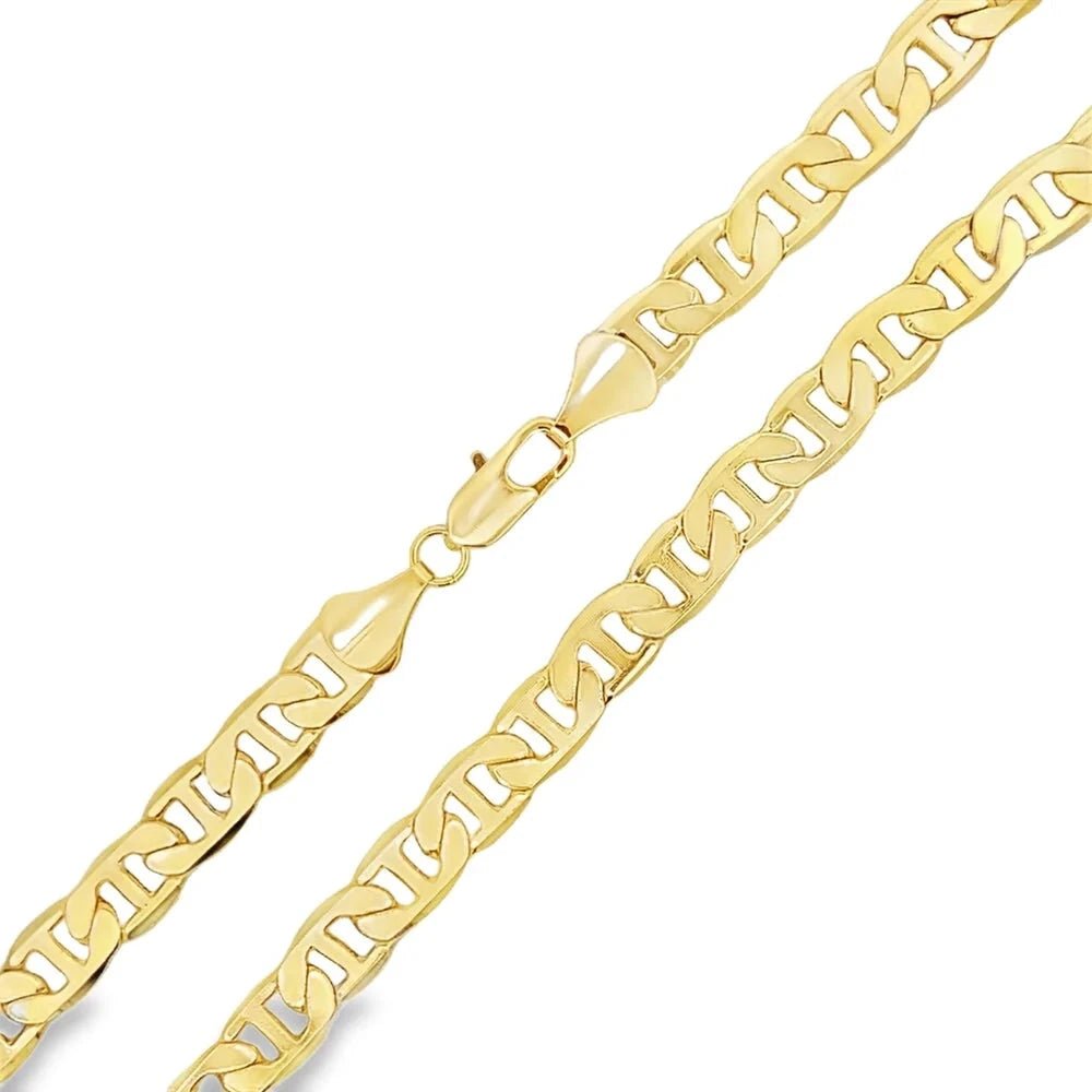 [$1] Gold Chain Necklaces 6MM Figaro 18 IN Ankh Tennis Cross CZ Iced Out Pendant ($119 VALUE) Just $19.99 HipHopBling
